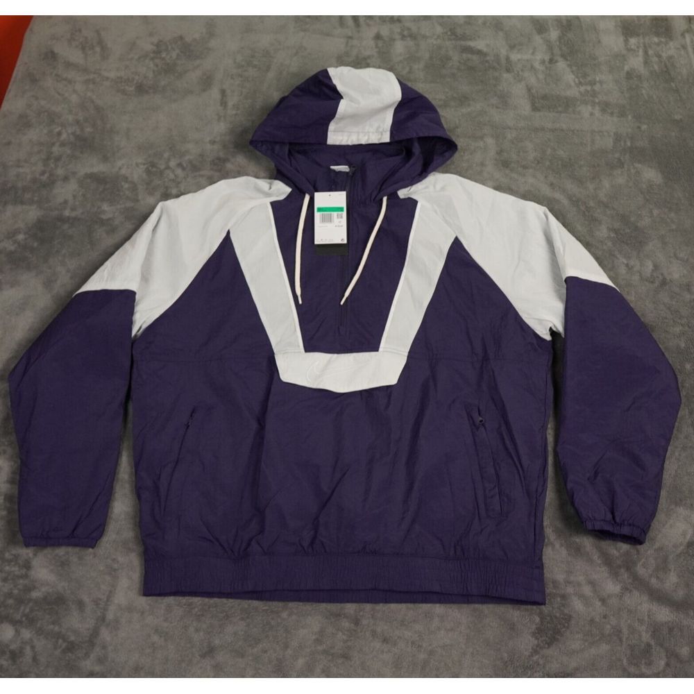 Nike Jacket Mens Extra Large Blue White Colorblock Repel Woven Basketball Hooded